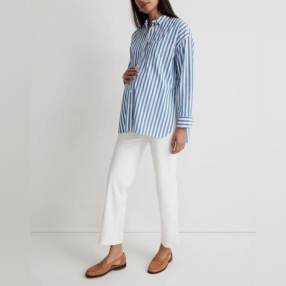 Madewell White Cropped Straight Jeans